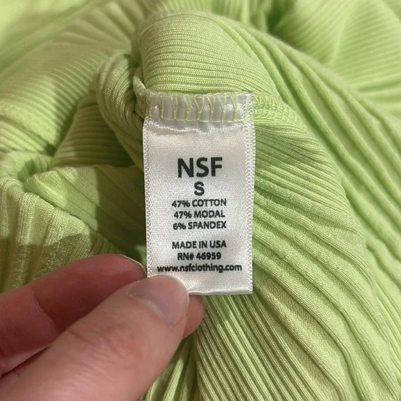 NSF Meadow Rib Dress Midi Dress in Limon - Picture 9 of 9